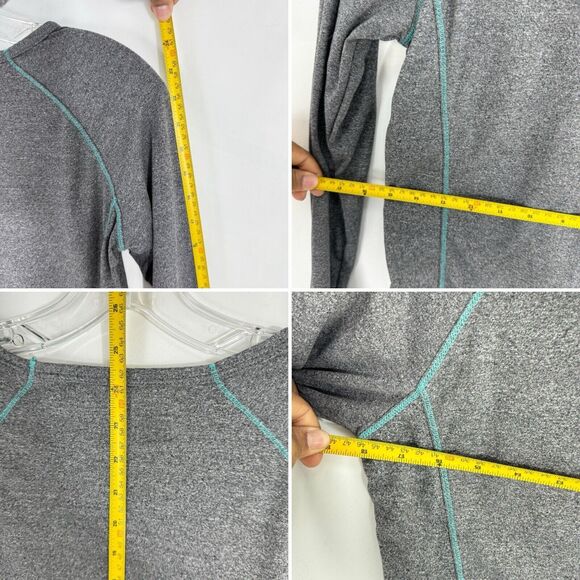 RBX Long Sleeve Shirt Performance Active Top Size M Gray Teal Trim - Picture 11 of 16